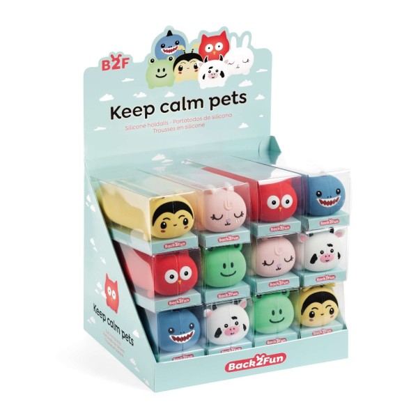 ESTOJO ESCOLAR SILICONE B2F KEEP CALM - ANIMAIS SORTIDOS