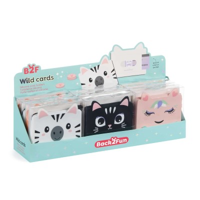 PORTA CARTOES SILICONE B2F ANIMAIS SORTIDOS 