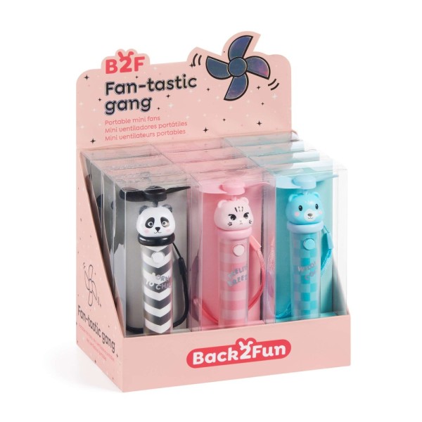 MINI VENTOINHA PORTATIL B2F RECAREGAVEL - URSO / GATO / PANDA
