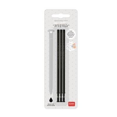 BLISTER C/ 3 x RECARGAS P/ ESFEROGRAFICA LEGAMI 0,7mm PRETO (TINTA APAGAVEL)