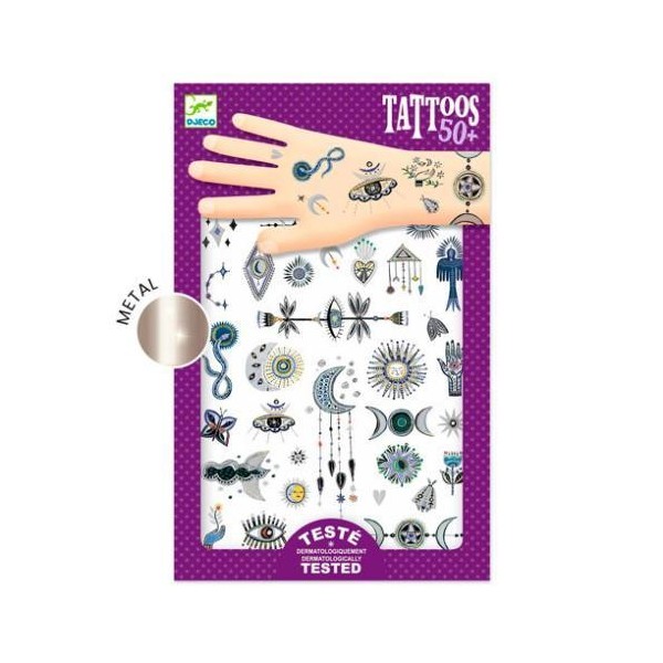 BLISTER C/ 50 x TATUAGENS METALIZADAS DJECO - WICCA