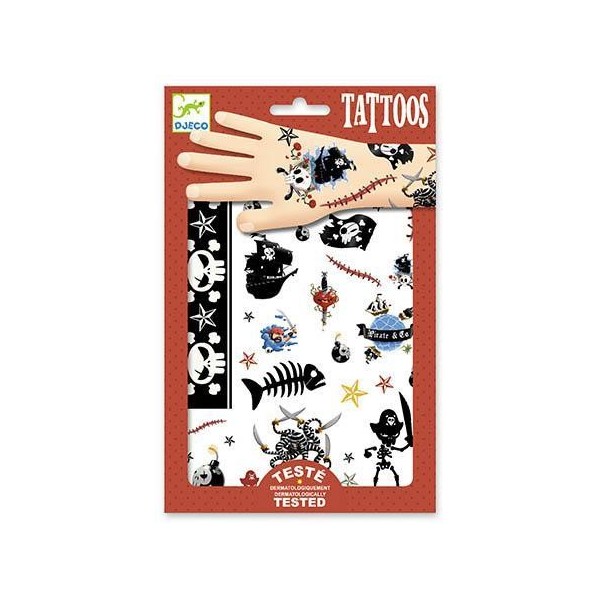 BLISTER C/ 50 x TATUAGENS DJECO - PIRATAS