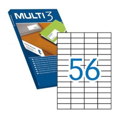 ETIQUETAS BRANCAS A4 MULTI3  52,5x21.2mm 100FLS x 56 ETIQ.