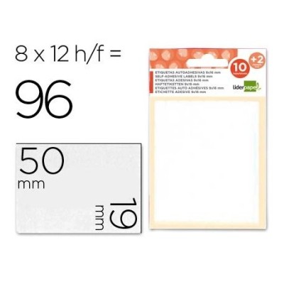 ETIQUETAS LP 19x50mm FOLHA 12x9cm 12FLS x 8 ETIQ