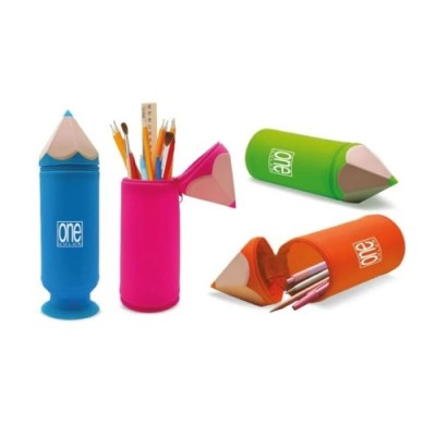 ESTOJO SILICONE BLASETTI EM FORMA DE LAPIS CORES SORTIDAS