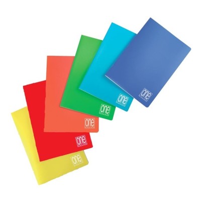 CADERNO AGRAFADO CAPA PLASTICA ONE BLASETTI A4 48FLS 100gr. LISO CORES SORTIDAS