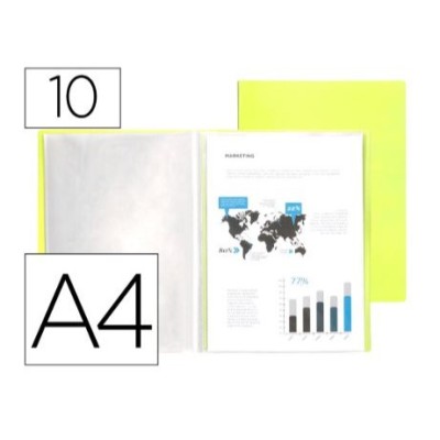PASTA CATALOGO C/ 10 MICAS AMARELO FLUORESCENTE