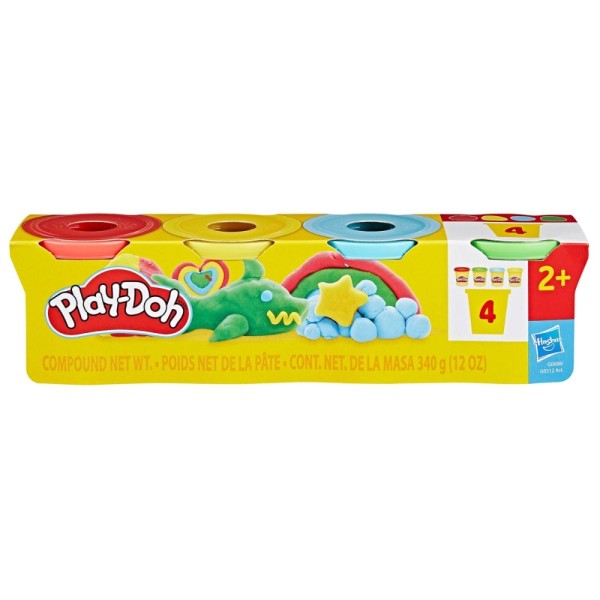 PLASTICINA PLAY-DOH POTES 4 x CORES SORTIDAS 340gr.