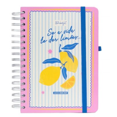 AGENDA ESCOLAR ESPIRAL DIARIA 2026-27 A5+ MR WONDERFUL - SE A VIDA TE DER LIMOES...