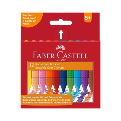 CAIXA C/ 12 x LAPIS CERA FABER-CASTELL GRIP 12 CORES