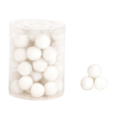 CAIXA C/ 48 x POMPONS BRANCOS 20MM