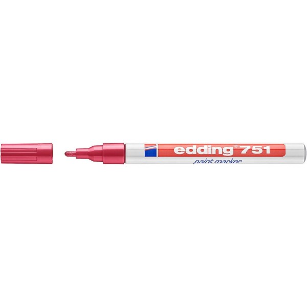 MARCADOR PERMANENTE EDDING 751 PT-CN 1-2MM VERMELHO