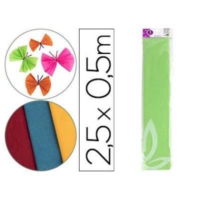 PAPEL CREPE 0,50x2,5MT VERDE CLARO