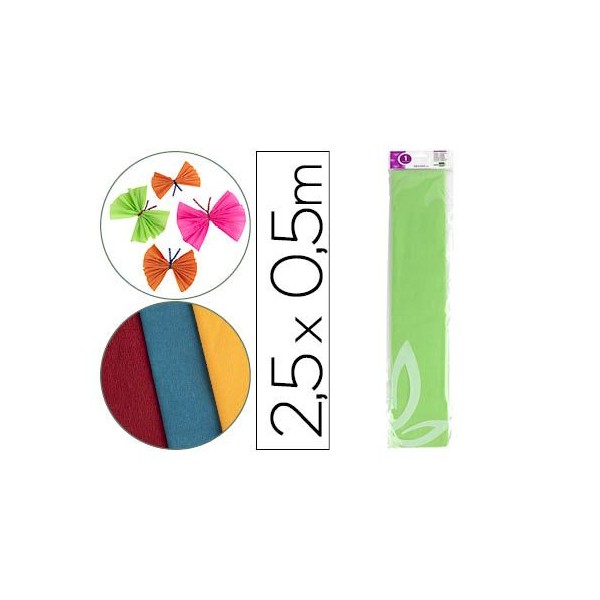 PAPEL CREPE 0,50x2,5MT VERDE CLARO