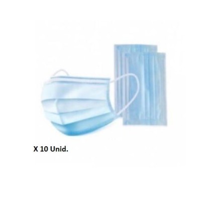 MASCARA FACIAL CIRURGICA 3 CAMADAS TIPO IIR  ADULTO PACK_10