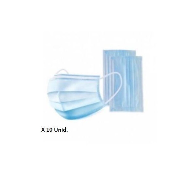 MASCARA FACIAL CIRURGICA 3 CAMADAS TIPO IIR  ADULTO PACK_10
