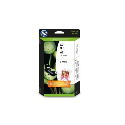 KIT 2 TINTEIROS HP Nº 62 PRETO + 62 TRICOLOR ORIGINAL