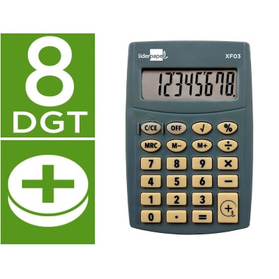 CALCULADORA DE BOLSO LP XF03 8DIG. - AMARELO