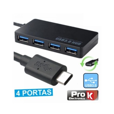 MINI HUB PROK USB 3.0  4PORTAS 5Gbps