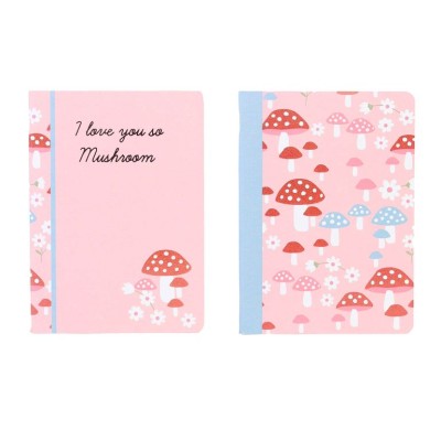 CADERNO AGRAFADO ANCOR B´LOG PINK MUSHROOMS A5 90gr. 48FLS  PAUTADO