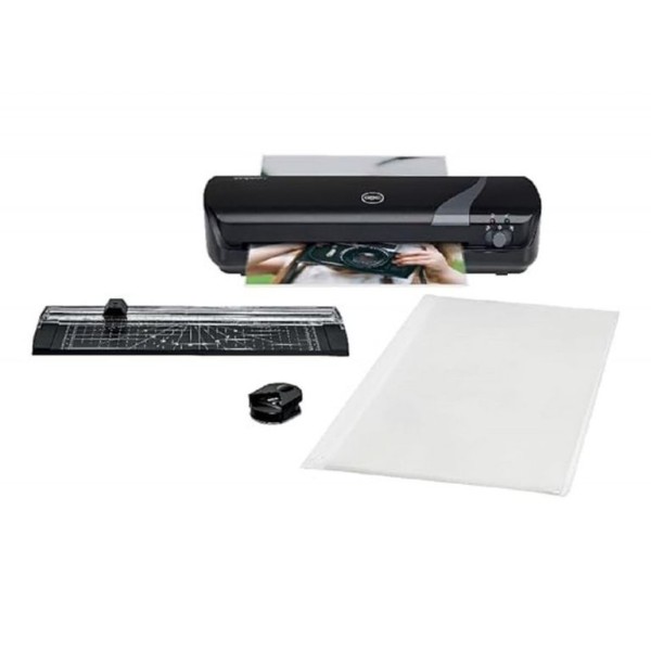KIT C/ PLASTIFICADORA / CISALHA / ARREDONDADOR DE CANTOS - GBC ISPIRE+ A4 - PRETO