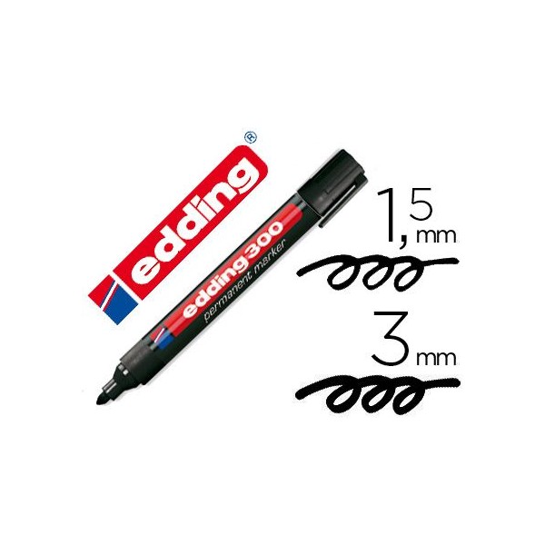 MARCADOR PERMANENTE EDDING 300 PT-CN 1,5-3MM PRETO