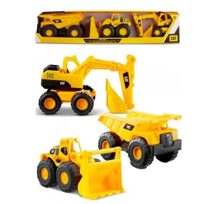 CONJUNTO CAT CAMIAO BASCULANTE + CARREGADORA + ESCAVADORA 18CM 
