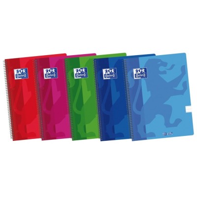CADERNO ESPIRAL CAPA PLASTICA OXFORD ESPIRAFLEX A4 50FLS 90gr. PAUTADO CORES VIVAS SORTIDAS