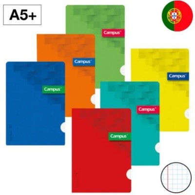 CADERNO AGRAFADO CAMPUS CAPA COLORIDA SORTIDAS PLASTIFICADA A5 48FLS 90GR QUADRICULADO