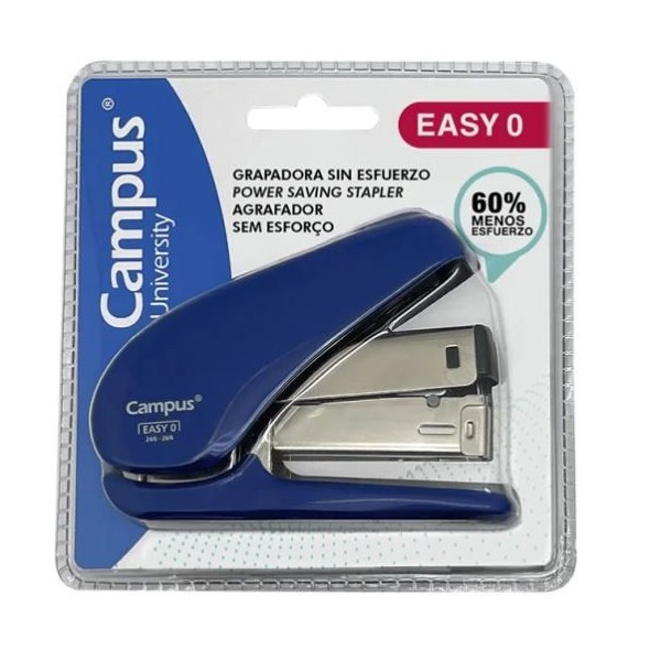 BLISTER C/ AGRAFADOR S/ ESFORÇO CAMPUS EASY 0 (24/6) 20FLS AZUL