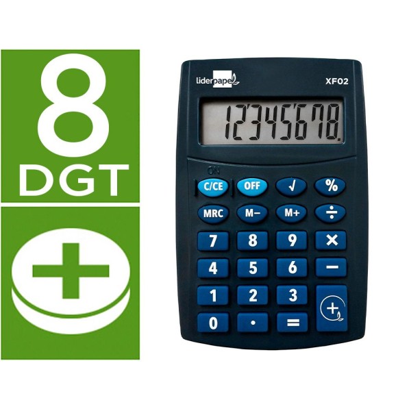 CALCULADORA DE BOLSO LP XF02 8DIG. - AZUL