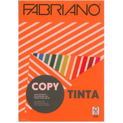 RESMA PAPEL FOTOCOPIA FABRIANO COPY TINTA A4 80GR. LARANJA INTENSO (F604)