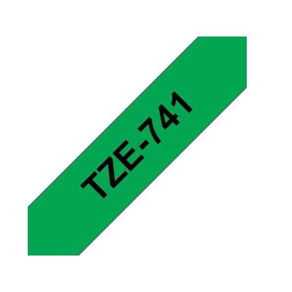 FITA P/ GRAVAÇAO COMPATIVEL C/  BROTHER P-TOUCH TZE741 18MM x 8MT TEXTO PRETO / FITA VERDE